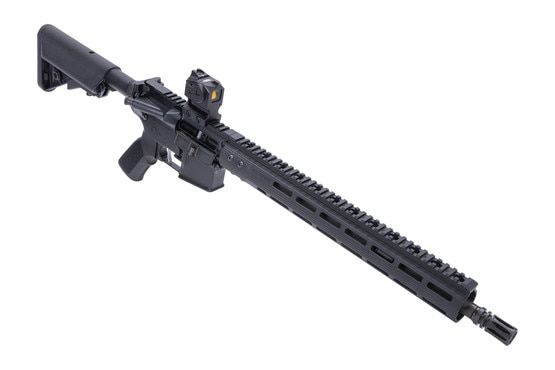 ALG Defense El Jefe 5.56 NATO AR-15 Rifle includes a Warner & Swasey RDSMicro MOA3 red dot sight.